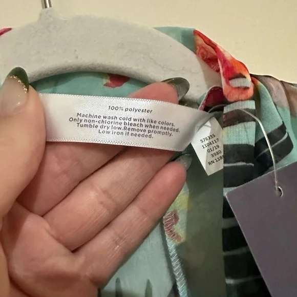 Cacique Lane Bryant 18/20 Sheer Blue Floral Tropical Robe - Picture 5 of 6